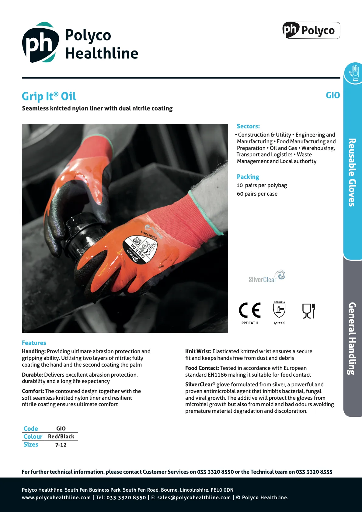 Polyco Grip It Oil Glove