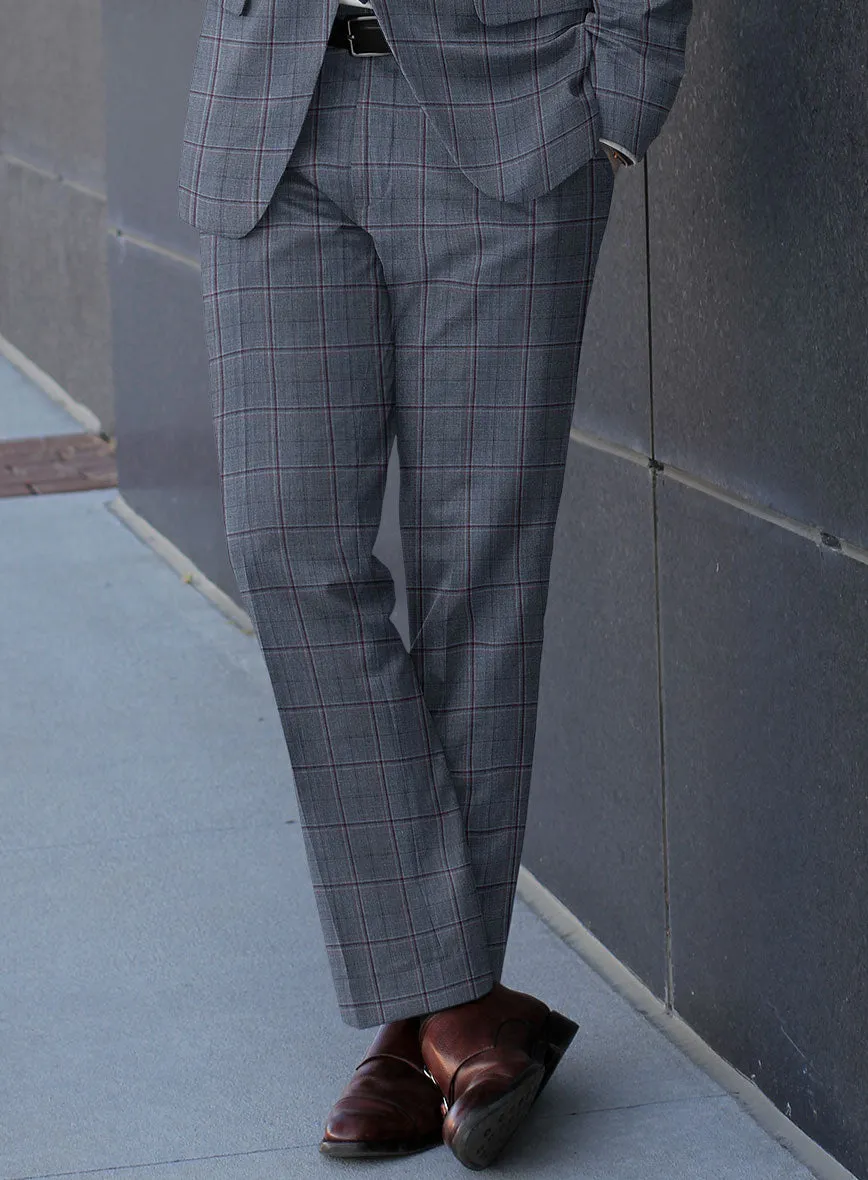 Reda Tropical Blue Checks Wool Suit