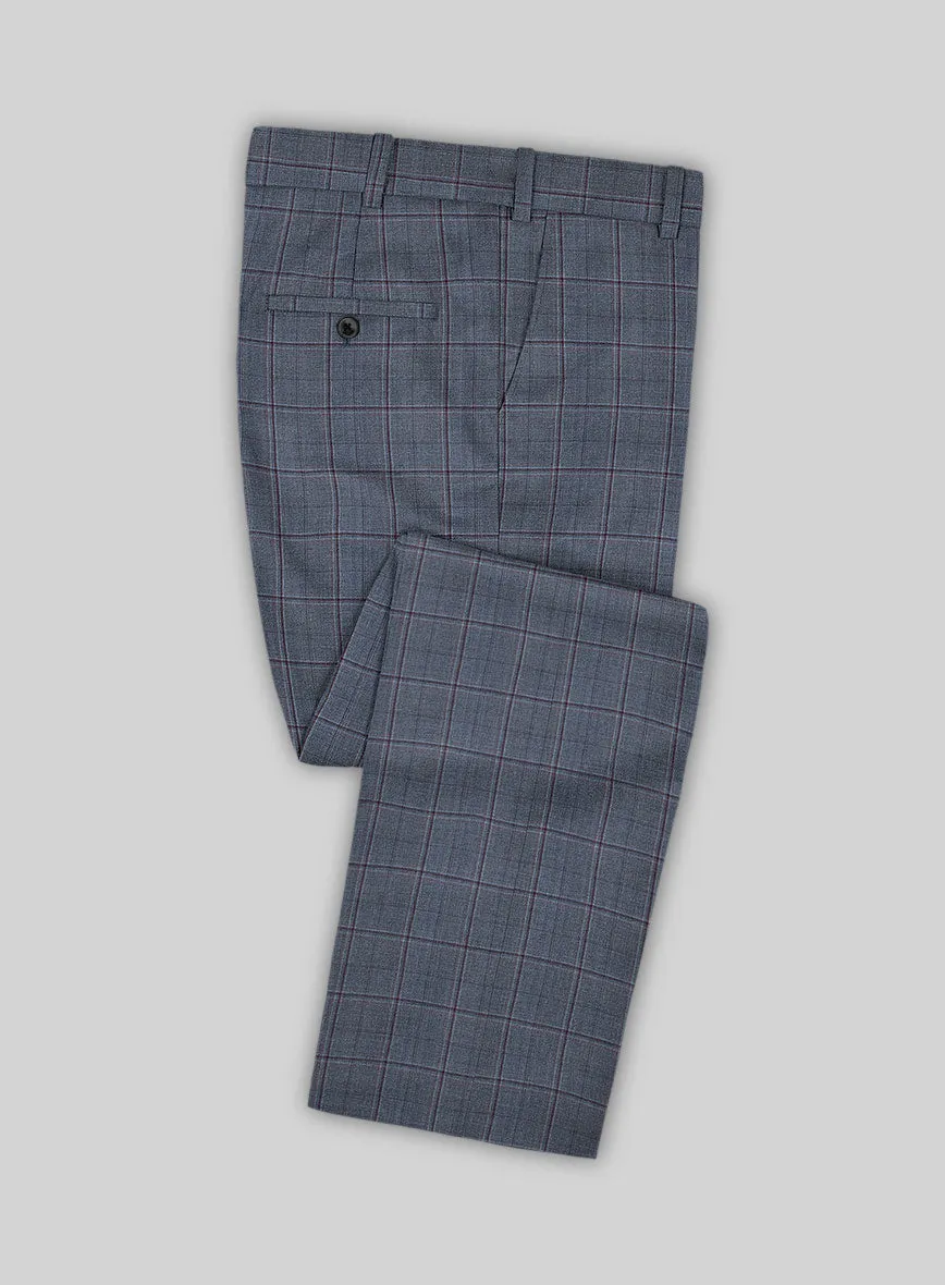 Reda Tropical Blue Checks Wool Suit