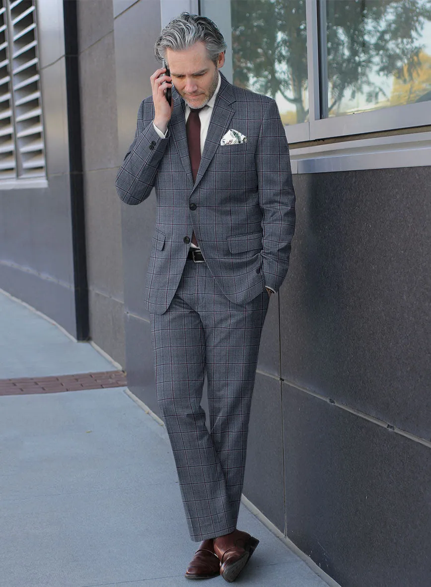 Reda Tropical Blue Checks Wool Suit