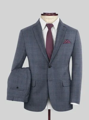 Reda Tropical Blue Checks Wool Suit