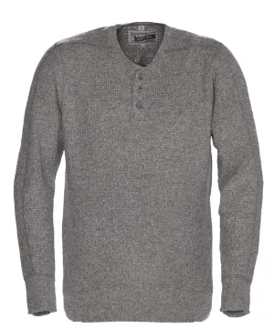 Schott NYC Men's Wool Button Henley Sweater - Heather Grey