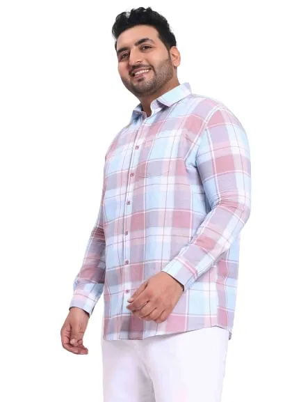 Sky Blue Checkered Soft Cotton Lee Shirt