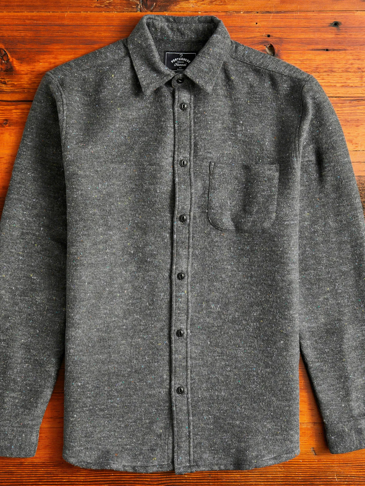 Soft Rude Button-Up Shirt in Grey Melange