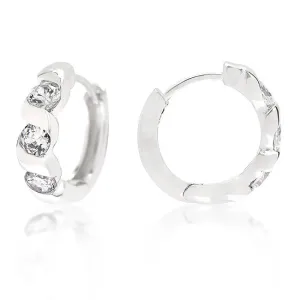 Triple Cubic Zirconia Hoops