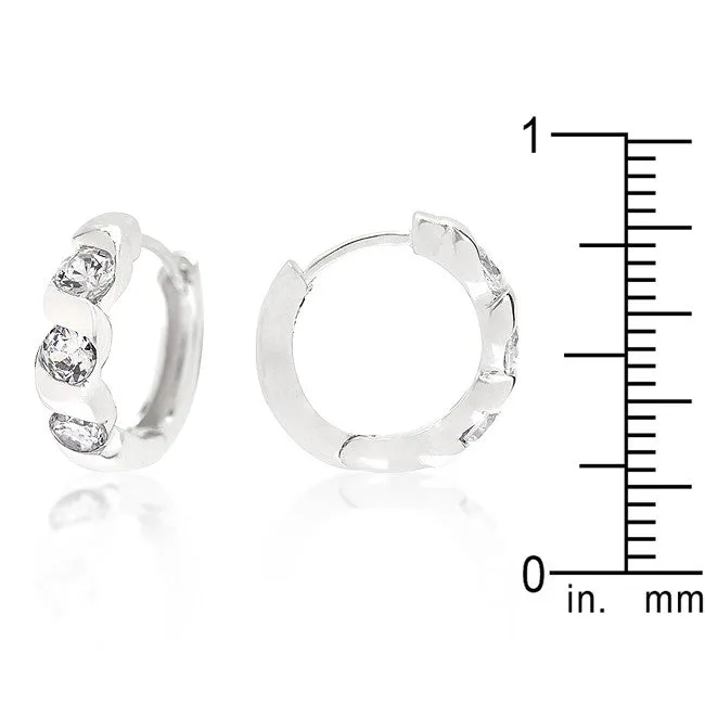 Triple Cubic Zirconia Hoops