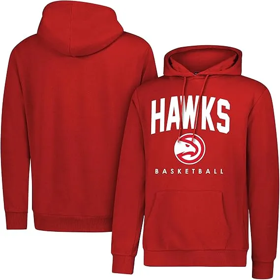 Ultra Game NBA Official Men's Super Soft Teamster Hoodie Sweatshirt, Atlanta Hawks, Team Color|Atlanta Hawks