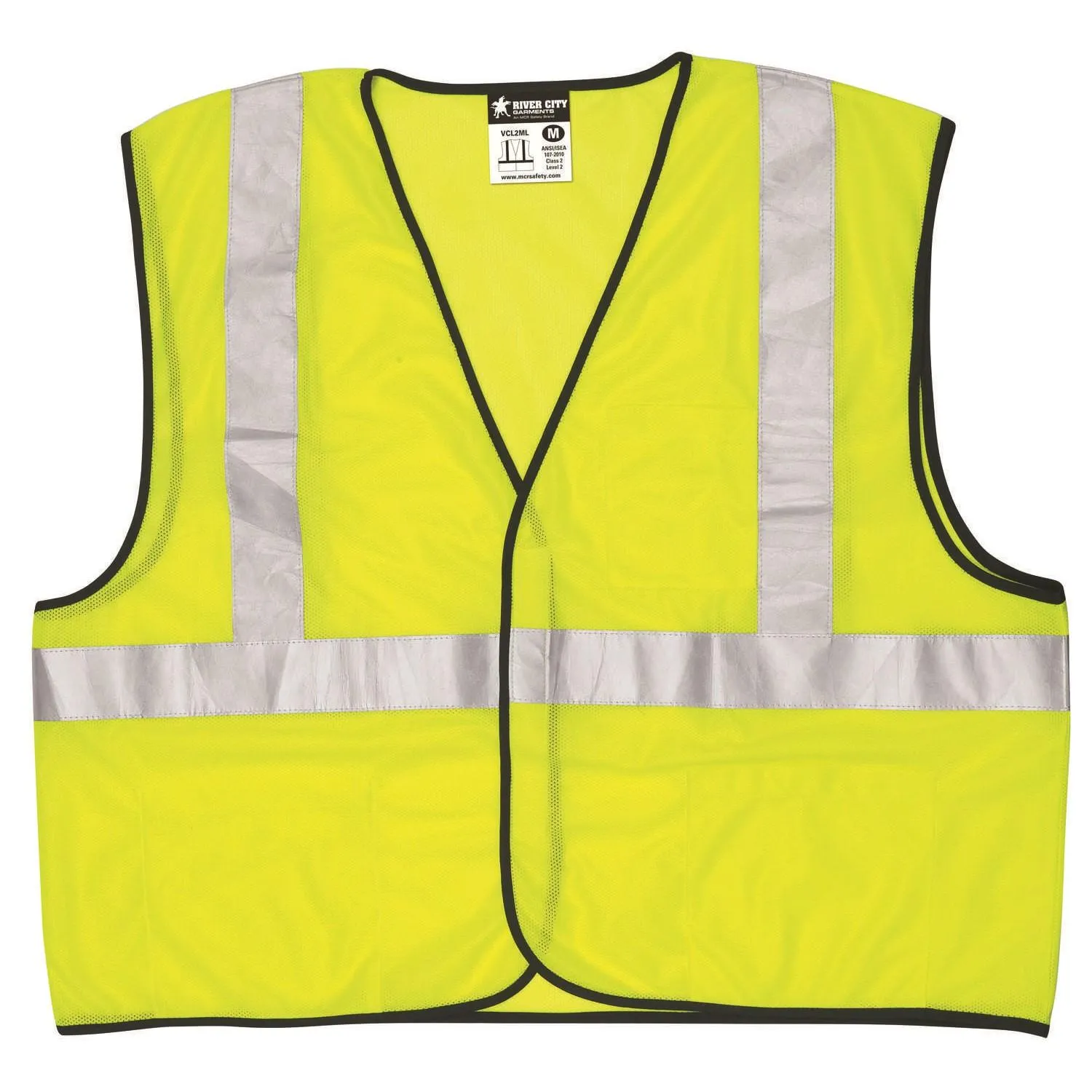 VCL2MLX2 MCR Value Class 2,Mesh,Safety Vest,2" Silver Stripe,LIME