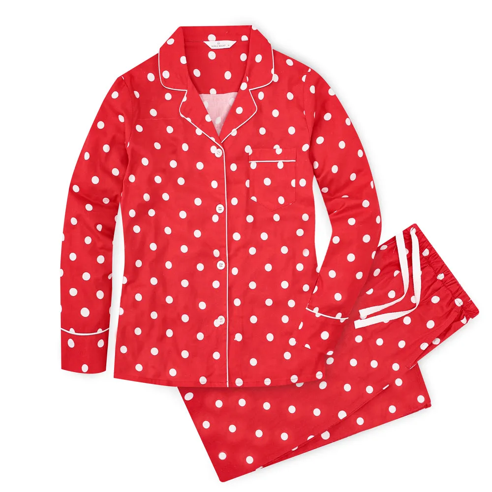 Womens 100% Cotton Pajama Set with Pockets