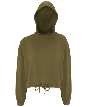 Womens TriDri® cropped oversize hoodie | Olive