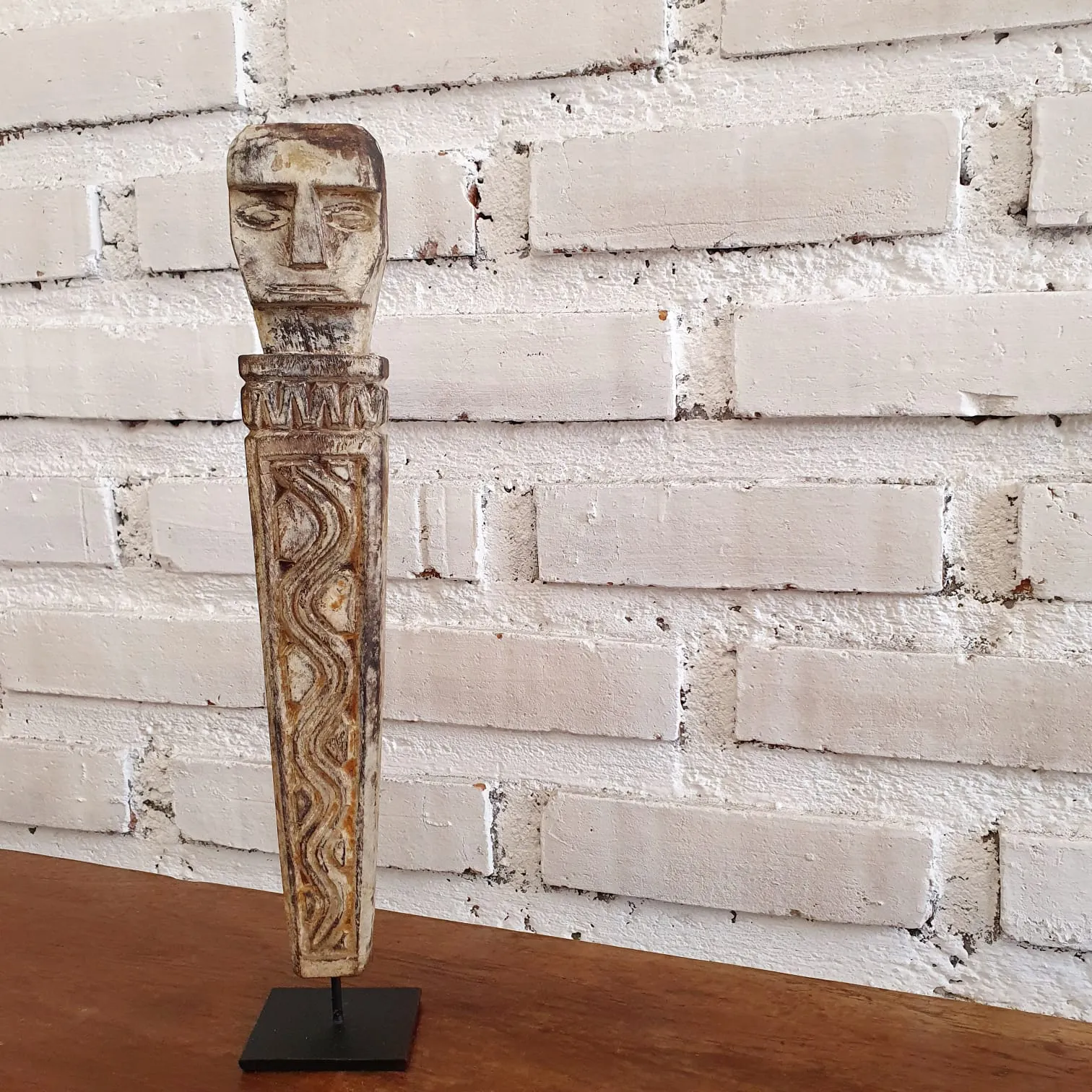 Wooden Timor Statue Wave