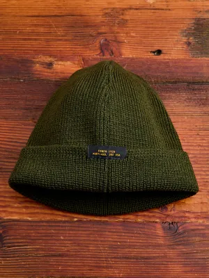 Wool Knit Watch Cap in Loden