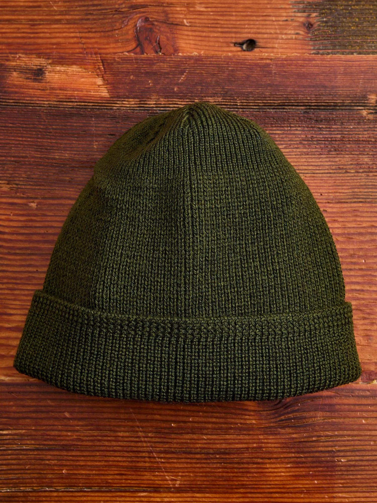 Wool Knit Watch Cap in Loden