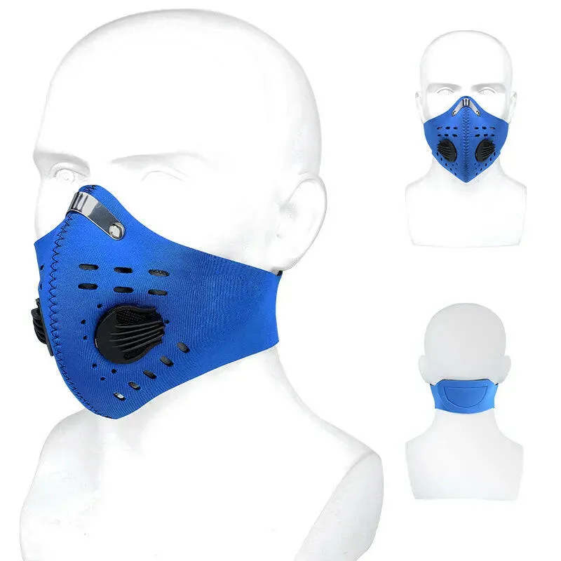 X-TIGER Cycling Face Mask with Filters Anti-Pollution Cycling Mask Activated Carbon Breathing Valve Bike Mouth Caps Mascarilla