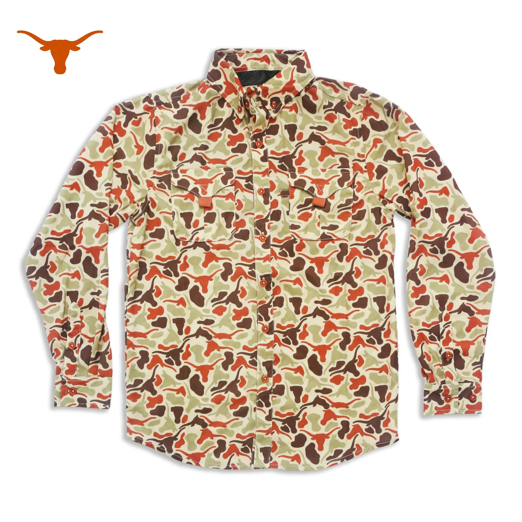 YOUTH - Longhorn Camo - Frio Tech Long Sleeve