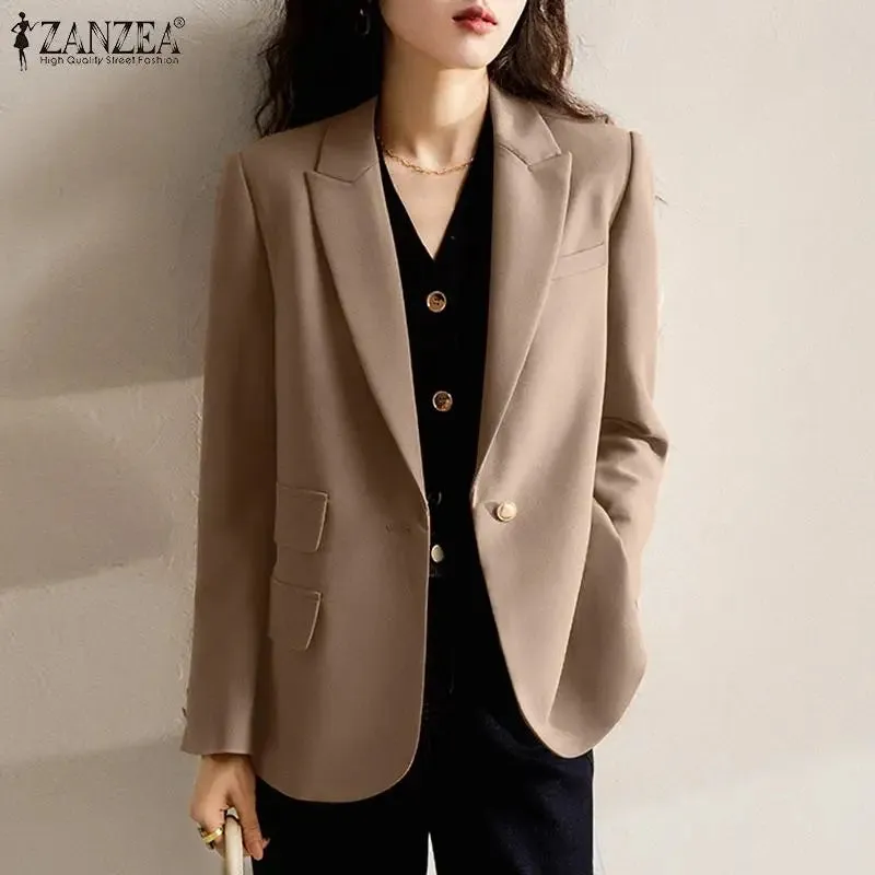 ZANZEA Long Sleeve Casual Office Blazers