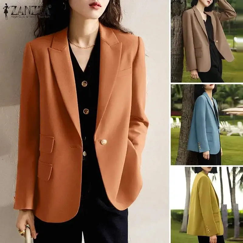 ZANZEA Long Sleeve Casual Office Blazers