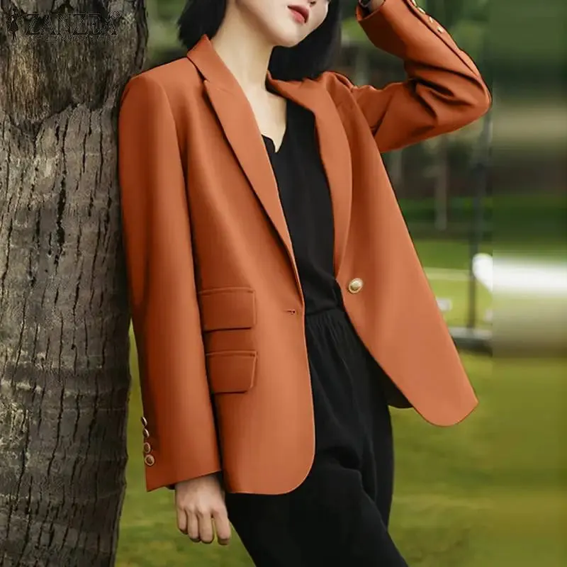 ZANZEA Long Sleeve Casual Office Blazers