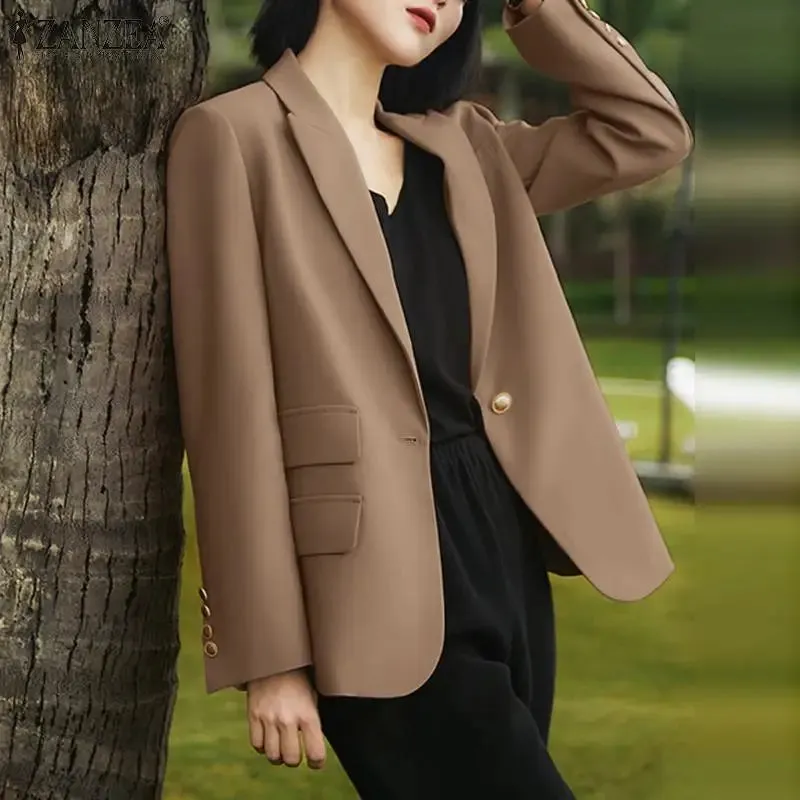 ZANZEA Long Sleeve Casual Office Blazers