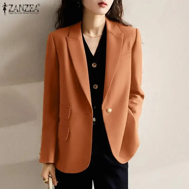 ZANZEA Long Sleeve Casual Office Blazers